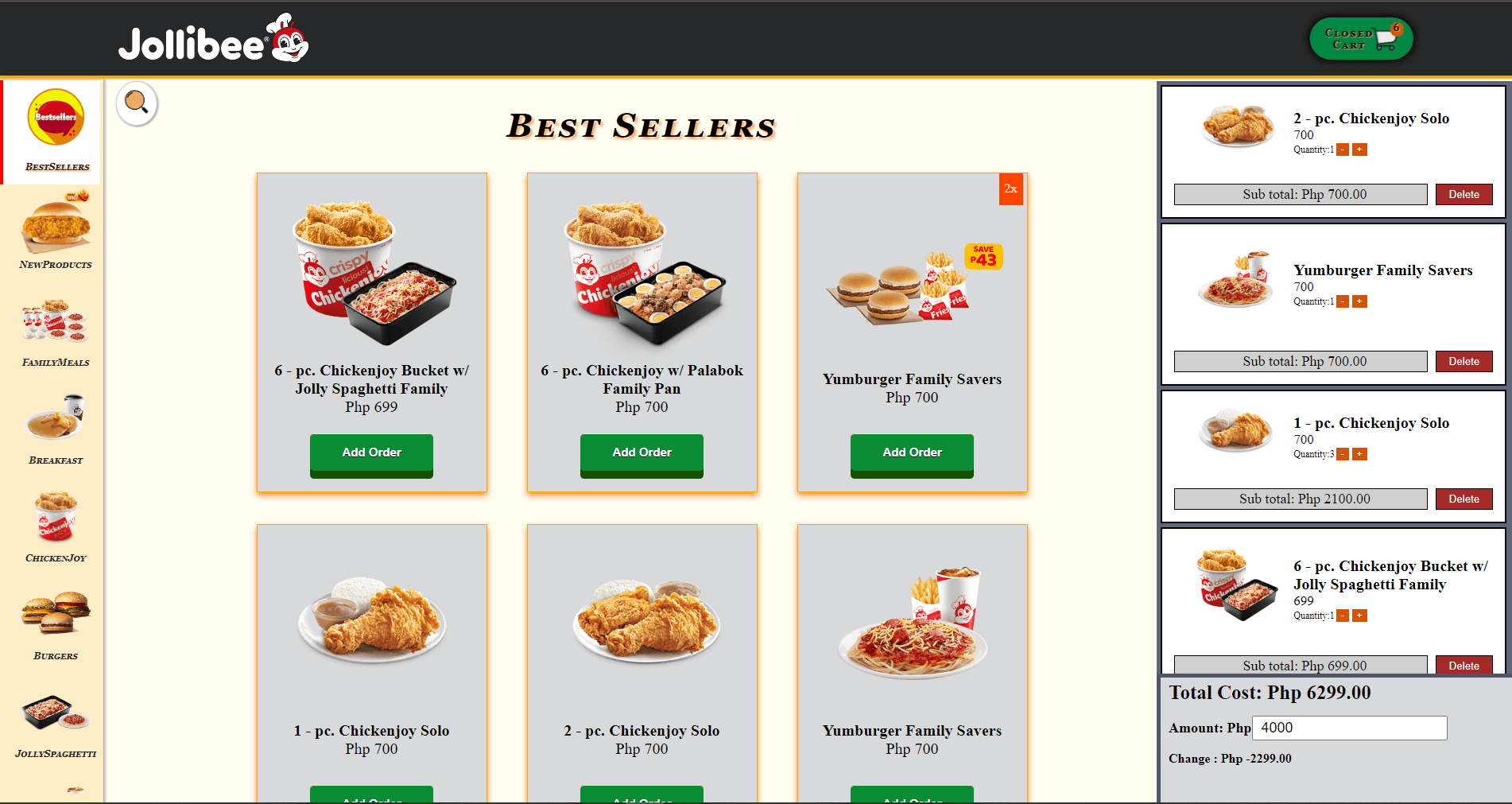 Ordering Application
